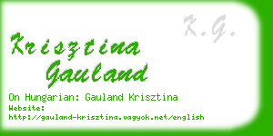 krisztina gauland business card